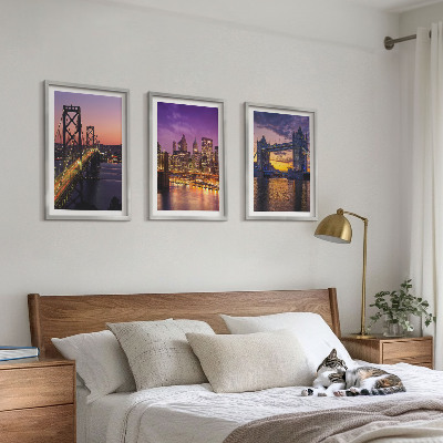 Wall art set Bridges, sun, city views