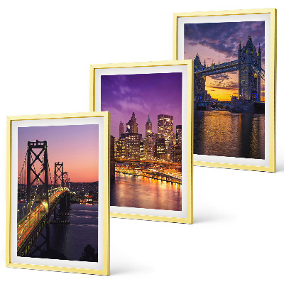Wall art set Bridges, sun, city views