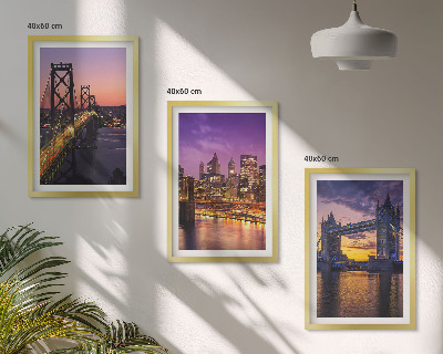 Wall art set Bridges, sun, city views