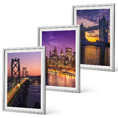 Wall art set Bridges, sun, city views