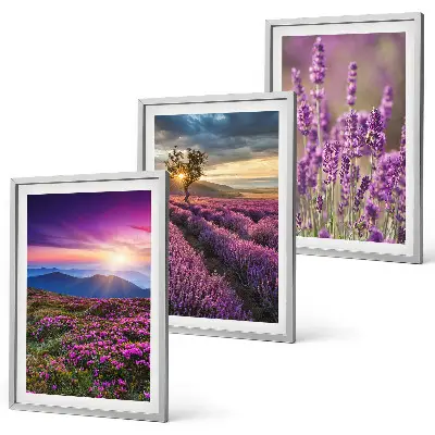Lavender fields sunset wall art three-piece set