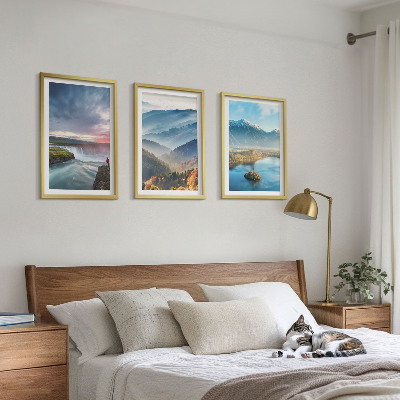 Wall art set Mountain landscapes waterfalls