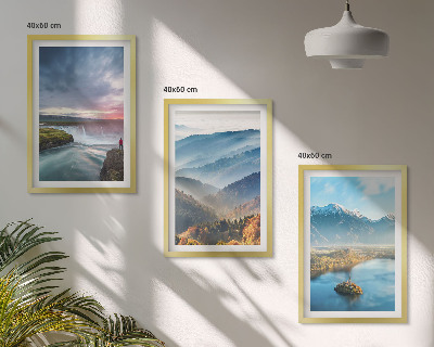 Wall art set Mountain landscapes waterfalls