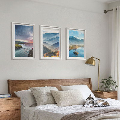 Wall art set Mountain landscapes waterfalls