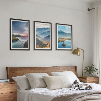 Wall art set Mountain landscapes waterfalls