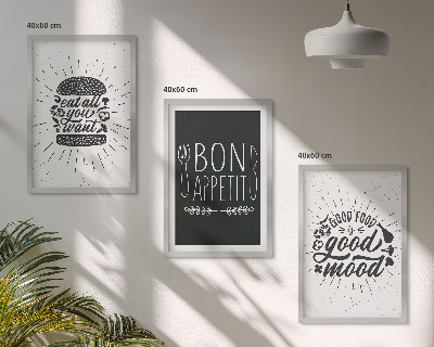 Wall art set Graphics food culinary slogans