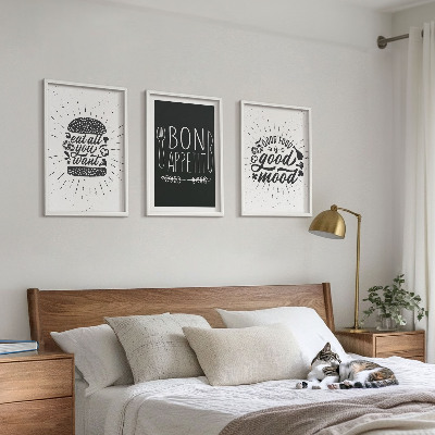 Wall art set Graphics food culinary slogans