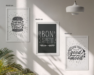 Wall art set Graphics food culinary slogans