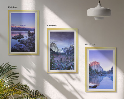 Wall art set Mountain landscapes, sunset, water