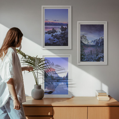 Wall art set Mountain landscapes, sunset, water