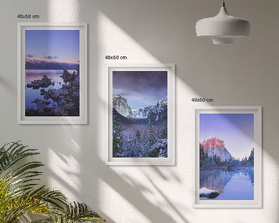 Wall art set Mountain landscapes, sunset, water