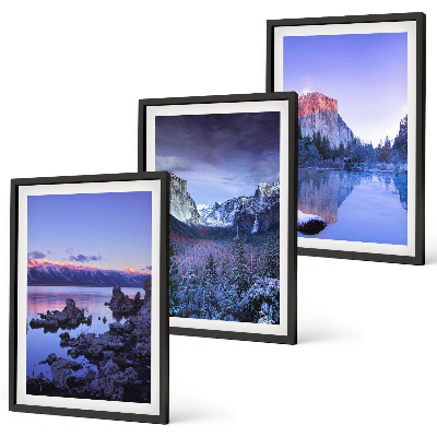 Wall art set Mountain landscapes, sunset, water