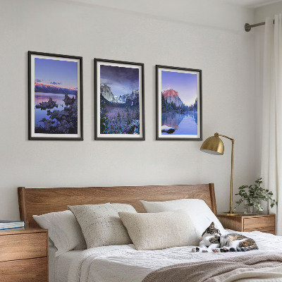 Wall art set Mountain landscapes, sunset, water