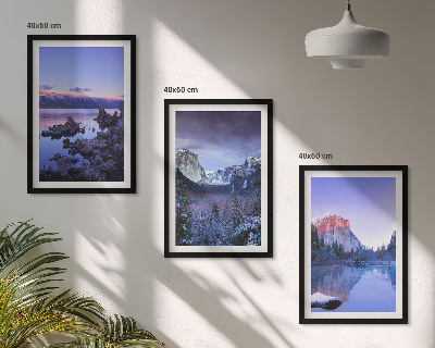 Wall art set Mountain landscapes, sunset, water