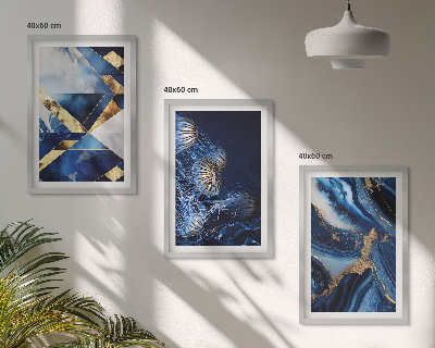 Set of 3 framed wall art pieces Abstract elegant patterns