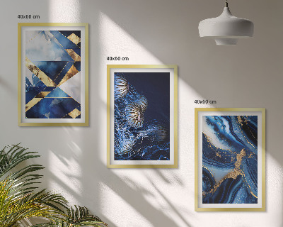 Set of 3 framed wall art pieces Abstract elegant patterns