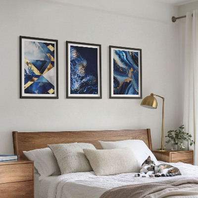 Set of 3 framed wall art pieces Abstract elegant patterns