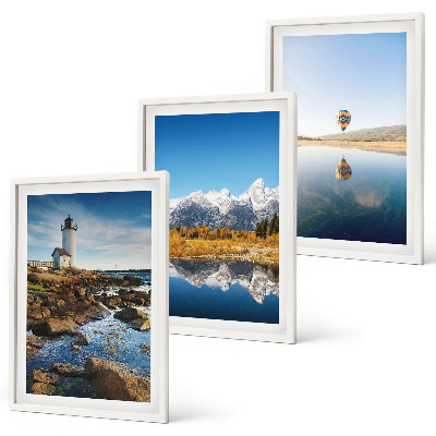 Wall art set Views of nature, lighthouse, mountains, balloon