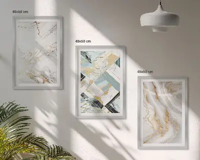 Three-piece wall art set with elegant marble patterns