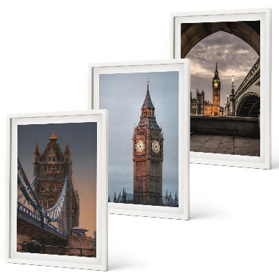 Wall art set London Bridge Big Ben clock