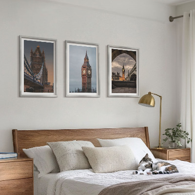 Wall art set London Bridge Big Ben clock