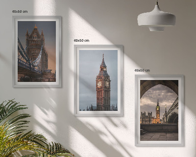Wall art set London Bridge Big Ben clock