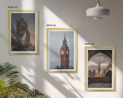 Wall art set London Bridge Big Ben clock
