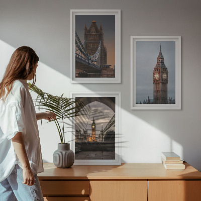 Wall art set London Bridge Big Ben clock
