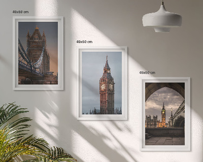 Wall art set London Bridge Big Ben clock
