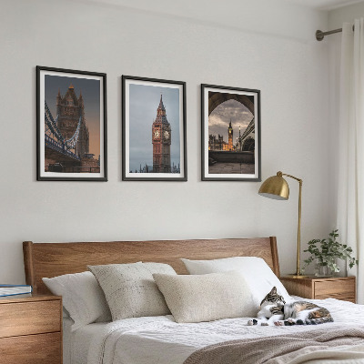 Wall art set London Bridge Big Ben clock