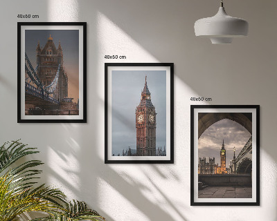 Wall art set London Bridge Big Ben clock