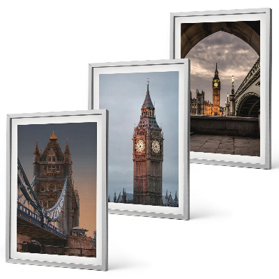 Wall art set London Bridge Big Ben clock