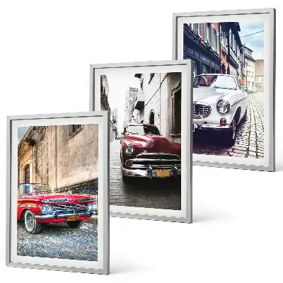 Classic cars in cities wall art set of 3 framed pieces