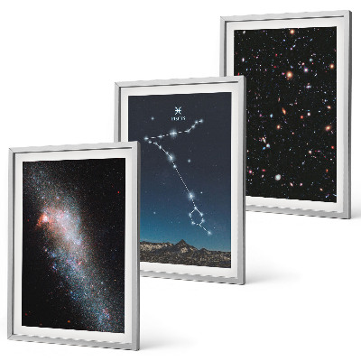 Wall art set The cosmic landscapes of the Pisces galaxy