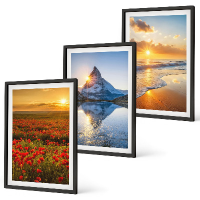 Three-piece wall art piece Landscapes of mountains and seas in the west