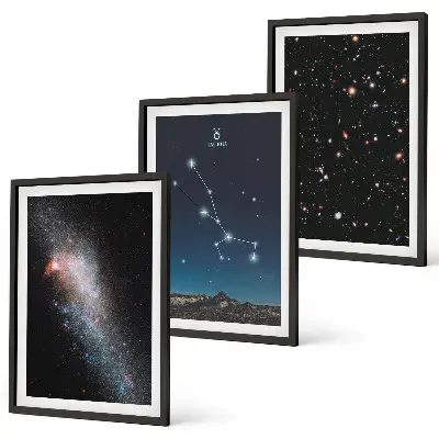 Cosmic landscapes of the star of Taurus wall art set 