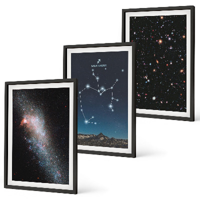Three-piece wall art piece Galaxies constellations space Sagittarius