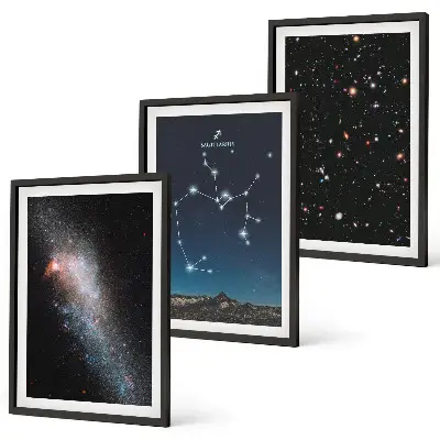 Sagittarius galaxies and constellations wall art three-piece set