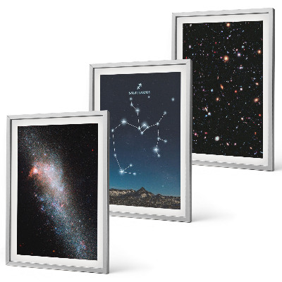 Three-piece wall art piece Galaxies constellations space Sagittarius