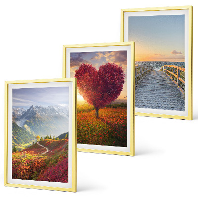 Wall art set Landscapes mountains tree heart pier