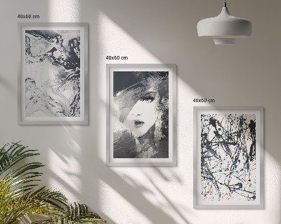 Three-piece wall art piece Abstract black and white patterns