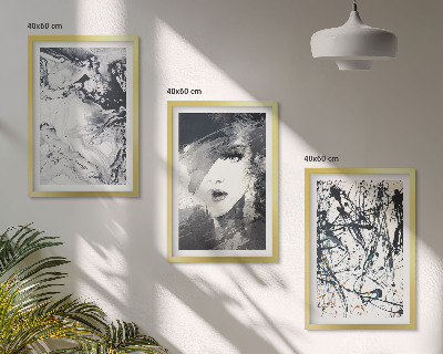 Three-piece wall art piece Abstract black and white patterns