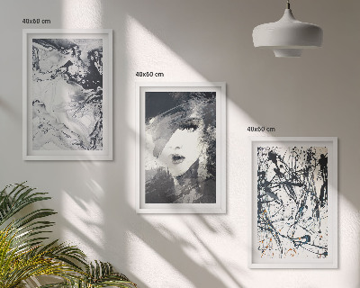 Three-piece wall art piece Abstract black and white patterns