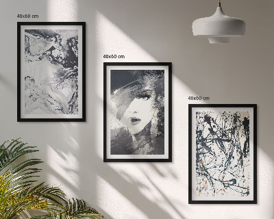 Three-piece wall art piece Abstract black and white patterns