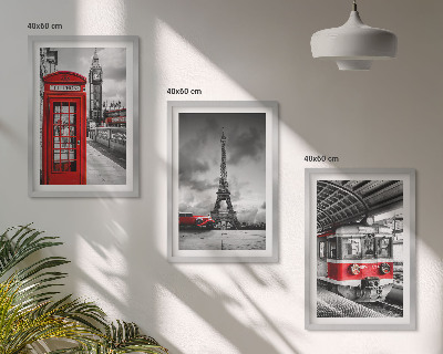 Wall art set Icons London Paris transport