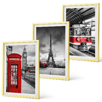 Wall art set Icons London Paris transport