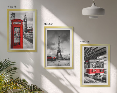 Wall art set Icons London Paris transport