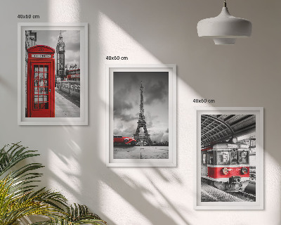 Wall art set Icons London Paris transport