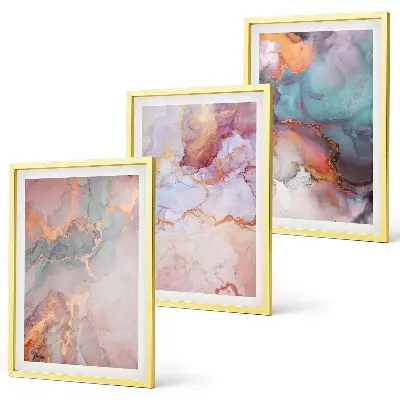 Abstract pastel patterns wall art set of 3 framed pieces