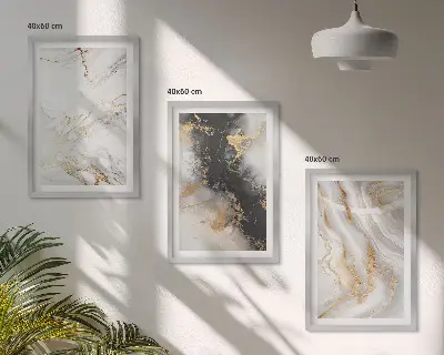 Wall art set abstract white and black patterns